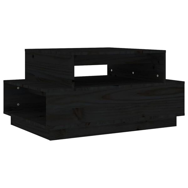 vidaXL Coffee Table Black 80x55x40.5 cm Solid Wood Pine