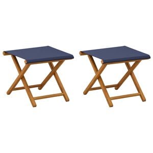 vidaXL Deck Chair 2 pcs Solid Eucalyptus Wood Blue