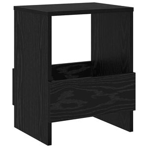 vidaXL Magazine Rack Black Oak 35 x 30 x 45 cm