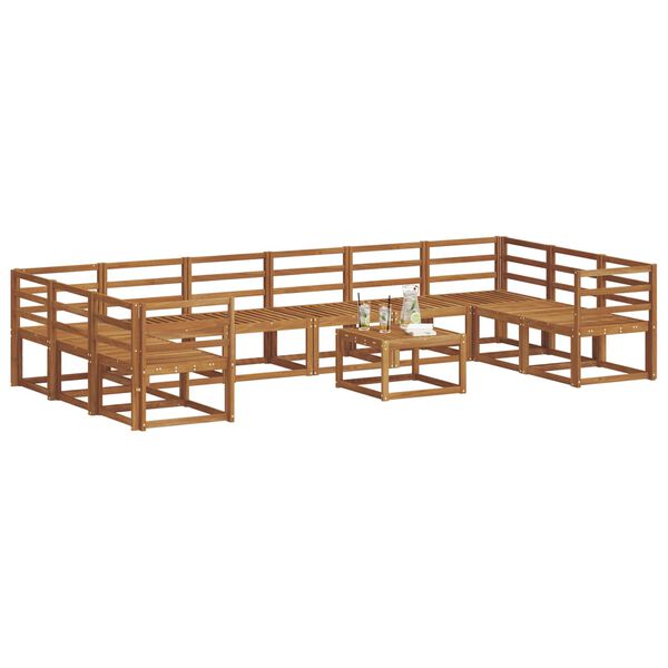 vidaXL Outdoor Sofa Set 11 pcs Natural Solid Acacia Wood