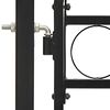 vidaXL Fence Gate Double Door with Arched Top Steel 300x150 cm Black