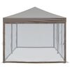 vidaXL Folding Party Tent with Sidewalls Taupe 3x6 m