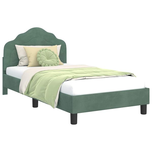 vidaXL Children's Bed Frame with Headboard Sea Green 80 x 160 cm