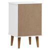 vidaXL Bedside Cabinet MOLDE White 40x35x65 cm Solid Wood Pine