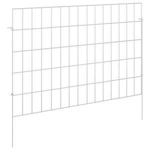 vidaXL Garden Fence with Stakes 12 pcs 75 x 50 cm Galvanised Steel