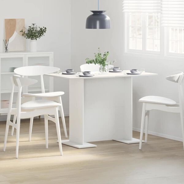 vidaXL Dining Table White 110 x 60 x 75 cm Engineered Wood