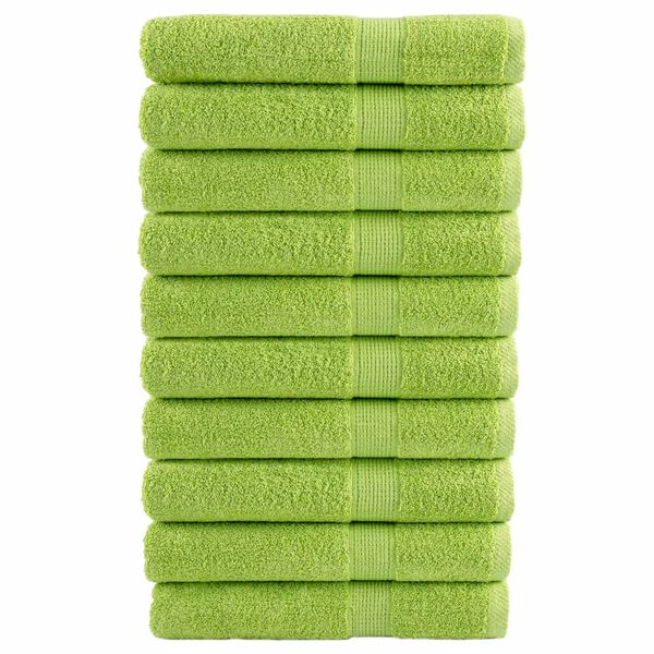 vidaXL Premium Towels SOLUND 10 pcs Apple Green 100x200 cm 600 gsm