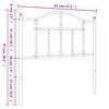 vidaXL Metal Headboard Black 90 cm