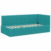 vidaXL Corner Bed Frame with Headboard Turquoise 90 cm x 200 cm Velvet