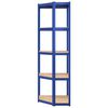 vidaXL 5-Layer Corner Shelf Blue Steel&Engineered Wood