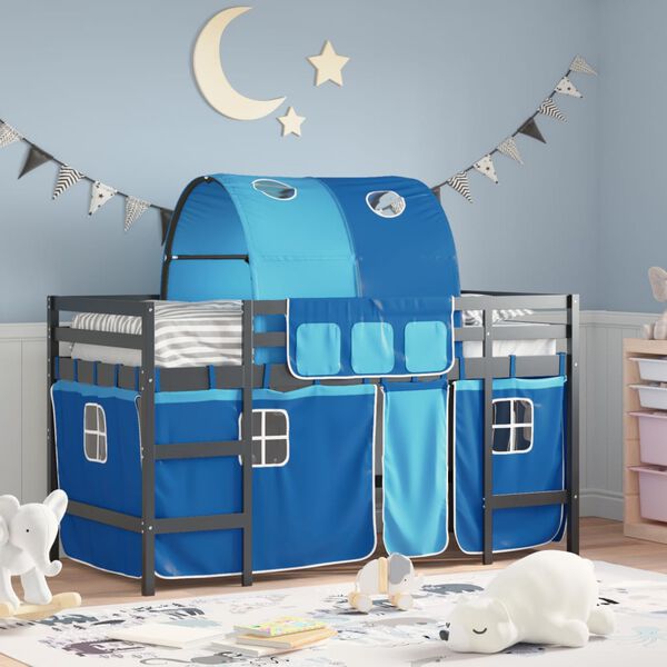 vidaXL Kids' Loft Bed with Tunnel without Mattress Blue 80x200cm