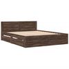 vidaXL Bed Frame with Headboard without Mattress Brown Oak 160x200 cm