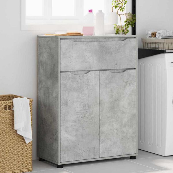 vidaXL Bathroom Cabinet with Drawer Concrete Grey 72.5 x 36.5 x 100 cm