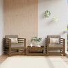 vidaXL Garden Chairs with Cushions 2 pcs Honey Brown Solid Wood Pine
