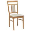 vidaXL Dining Chair 2 pcs Natural and Light Solid Rubber Wood