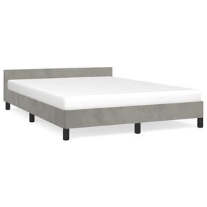 vidaXL Bed Frame without Mattress Light Grey 135x190cm Double Velvet