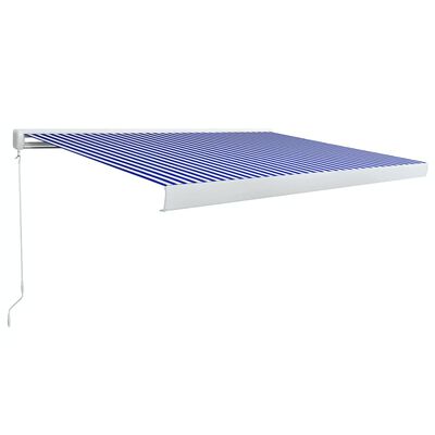 vidaXL Manual Cassette Awning 400x300 cm Blue and White