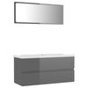 vidaXL Bathroom Furniture Set High Gloss Grey Engineered Wood