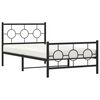 vidaXL Metal Bed Frame without Mattress with Footboard Black 100x190cm