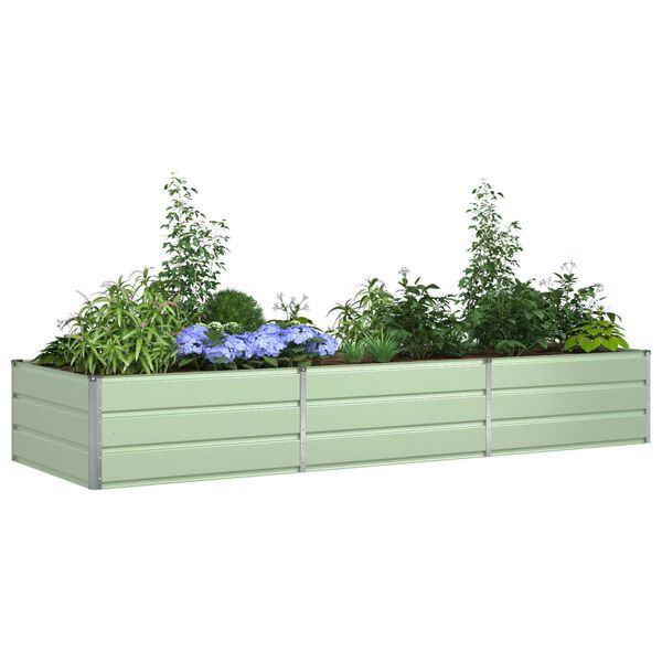 vidaXL Planter Pastel Green 290 x 100 x 45 cm Galvanised Steel
