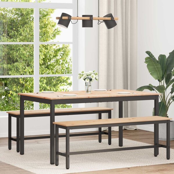 vidaXL Dining Table Natural 150 x 90 x 75 cm Solid Pine Wood