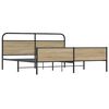 vidaXL Metal Bed Frame without Mattress Smoked Oak 183x213 cm
