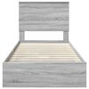 vidaXL Storage Bed with Drawer Grey Sonoma 90 x 200 cm Engineered Wood