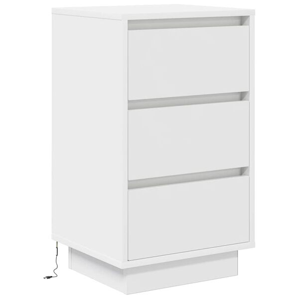 vidaXL Bedside Cabinet with LED Lights&nbsp;White 38x34x65 cm