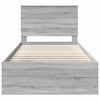 vidaXL Bed Frame Grey Sonoma 100 x 200 cm Solid Pine Wood