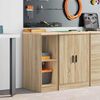 vidaXL Garage Storage Cabinet Sonoma Oak 30x51x85 cm Solid Wood Pine