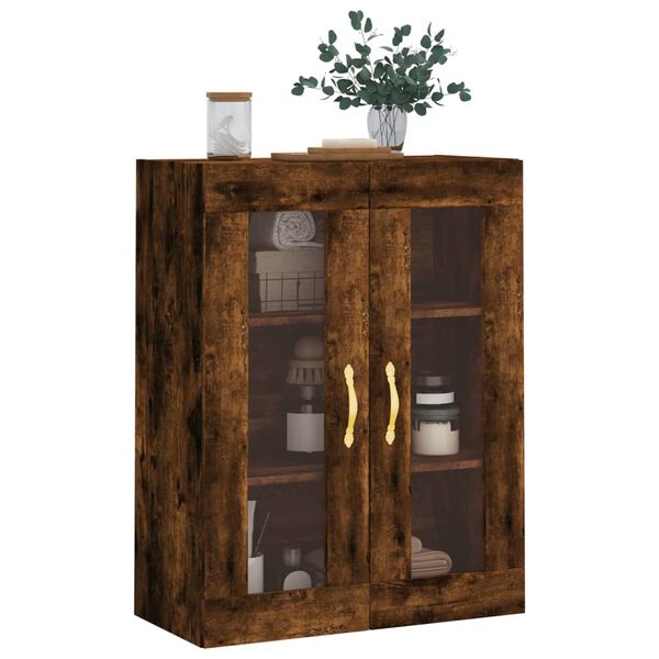vidaXL Wall Mounted Cabinet Smoked Oak 69.5x34x90 cm