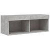 vidaXL 4 Piece TV Wall Units with LED Concrete Grey Engineered Wood