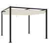 vidaXL Garden Gazebo with Retractable Roof Cream 3x3 m Steel