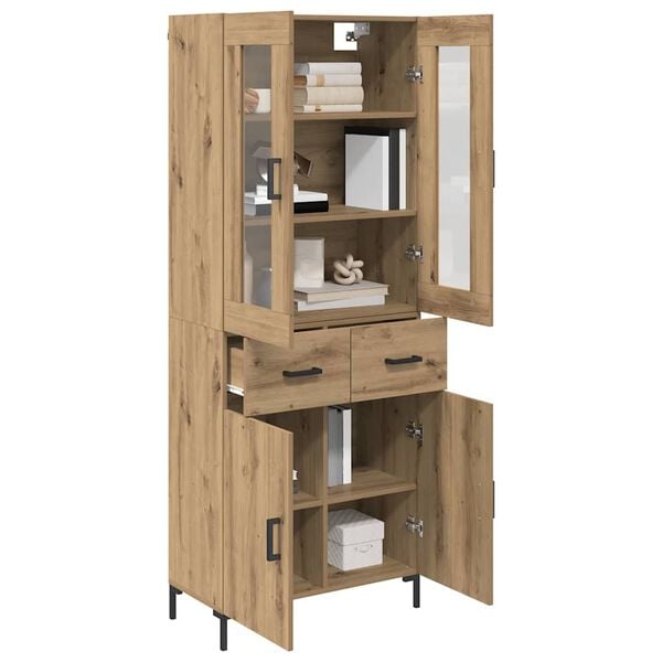 vidaXL Highboard with Drawer 2 pcs Artisan Oak Engineered Wood