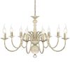 Antique White Metal Chandelier 8 x E14 Bulbs