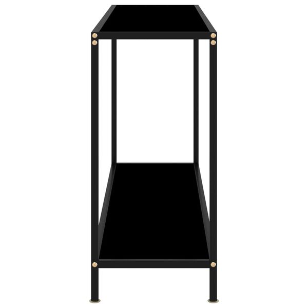 vidaXL Console Table Black 140x35x75 cm Tempered Glass