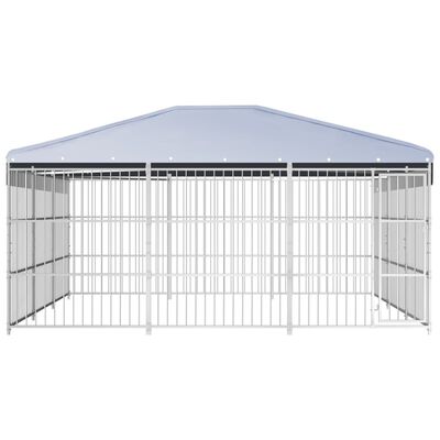 vidaXL Outdoor Dog Kennel with Roof 450x450x200 cm