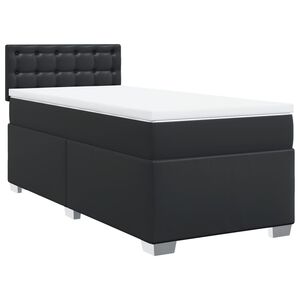 vidaXL Box Spring Bed with Mattress Black 80x200 cm Faux Leather