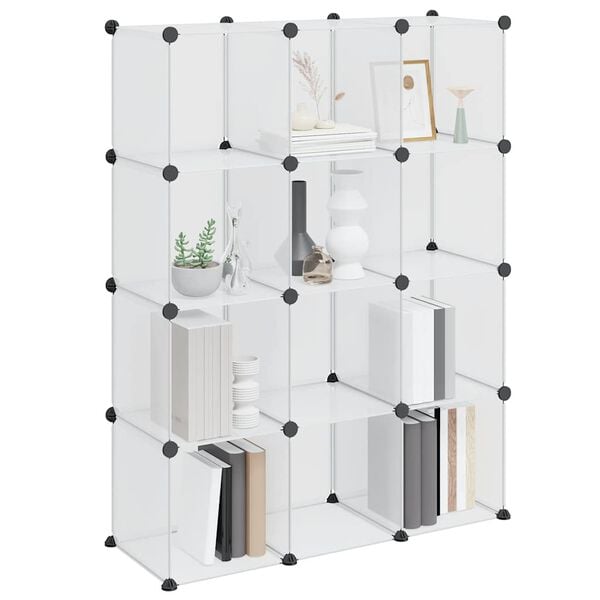 vidaXL Storage Cube Organiser with 12 Cubes Transparent PP