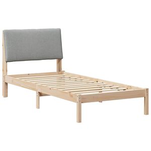 vidaXL Bed frame Brown and light grey 100 x 200 cm Solid pine wood