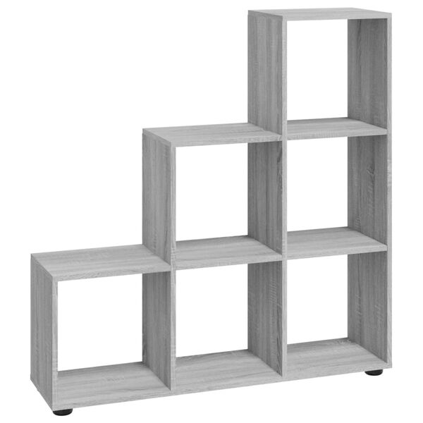 vidaXL Staircase Bookcase Grey Sonoma 107 cm Engineered Wood