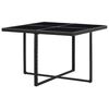 vidaXL 9 Piece Outdoor Dining Set with Cushions Poly Rattan Black