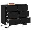 vidaXL Chest of Drawers 2 pcs Black Oak 91 x 35.5 x 74.5 cm