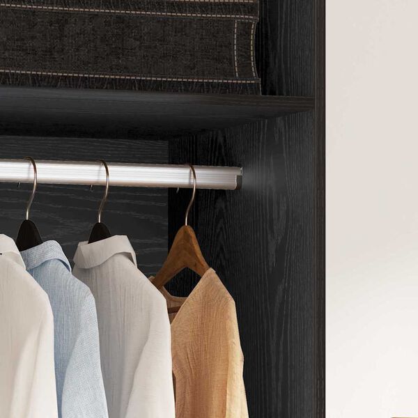 vidaXL Wardrobe with Shelf Black Oak 50 x 50 x 200 cm Engineered Wood