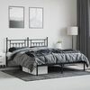 vidaXL Metal Bed Frame without Mattress with Headboard Black 180x200cm