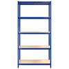 vidaXL 5-Layer Shelves 4 pcs Blue Steel&Engineered Wood