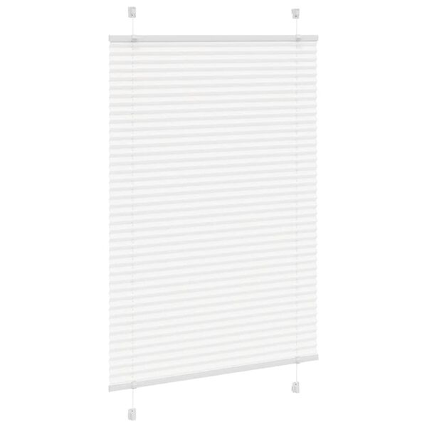 vidaXL Pleated Blind White 85x100 cm Fabric Width 84.4 cm Polyester