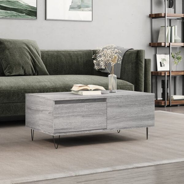 vidaXL Coffee Table Grey Sonoma 90x50x36.5 cm Engineered Wood