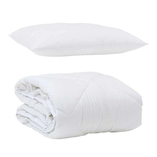 vidaXL Summer Duvet with Pillow 2 pcs White Microfiber