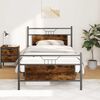 vidaXL Bed Frame without Mattress Smoked Oak 100x190 cm Engineered Wood